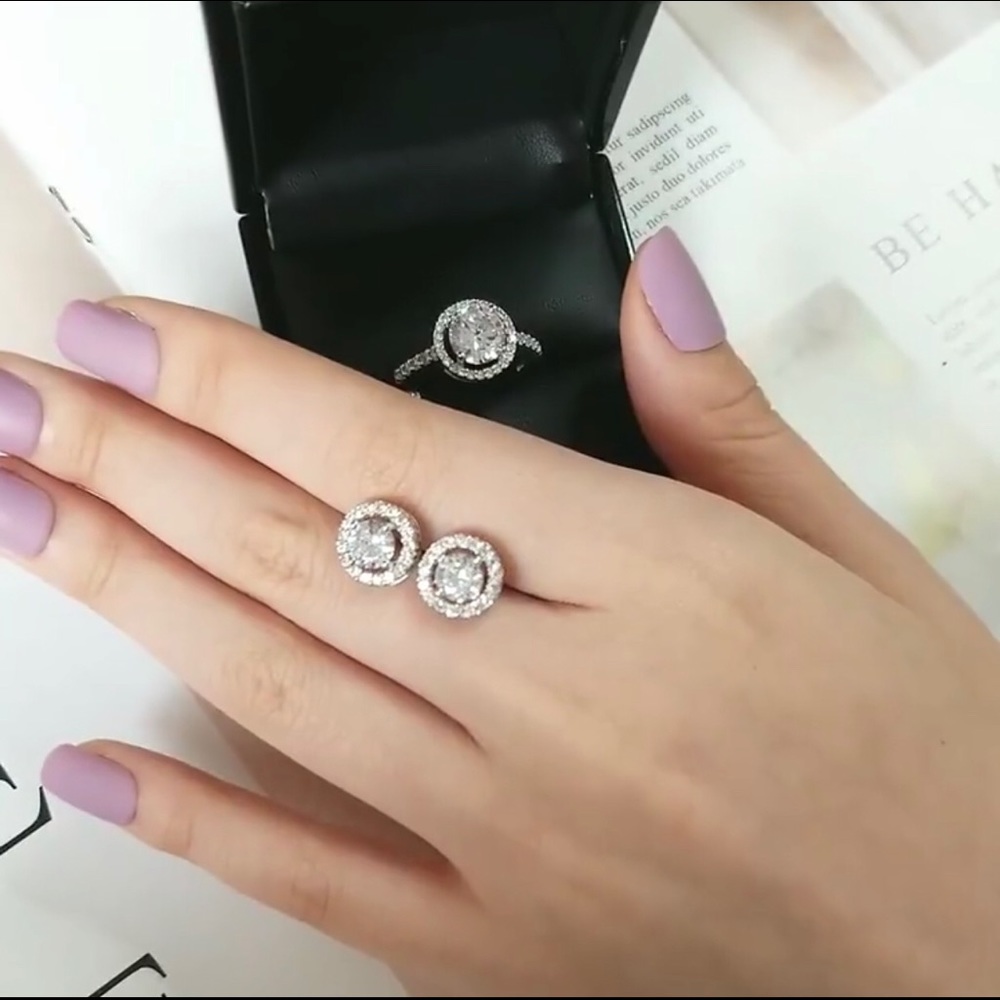 👏🏼CLEARANCE👏🏼S925 Sterling Sliver doing stud earring and ring - Picture 6 of 14